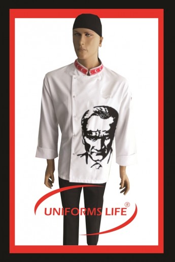 Atatürk İşlemeli Chef Ceket